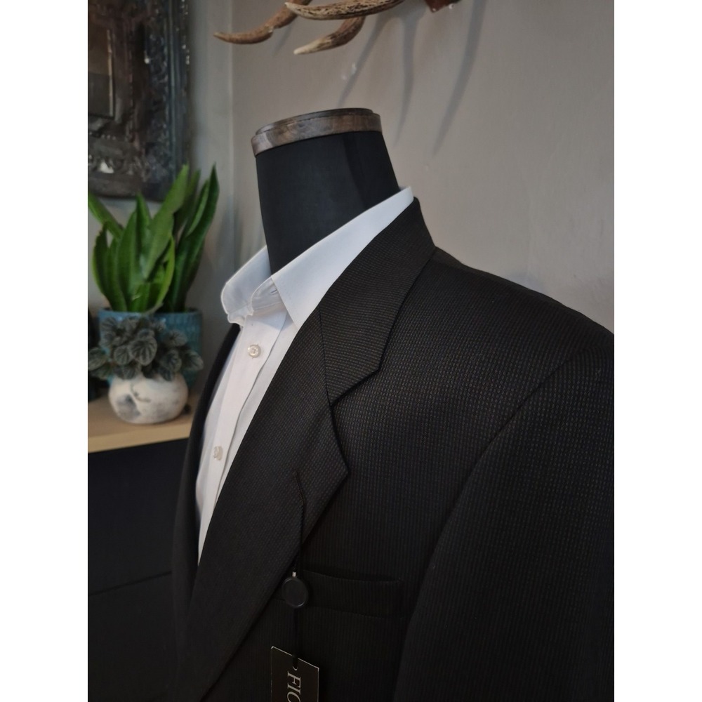 Fioravanti Mens Wool Sports Coat 42R Black Brown 2 Button Made in USA New
